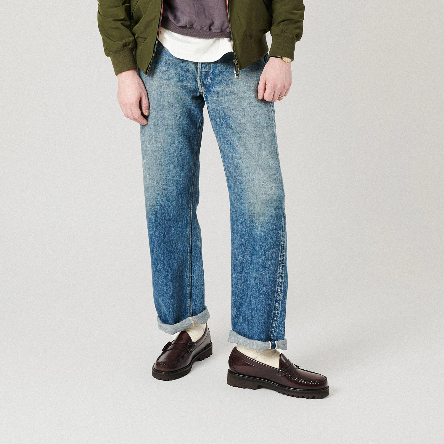 Full Count 0105 13.75oz Wide Straight Jean - 'Dartford' Wash Street Vibe Outfit Vibe