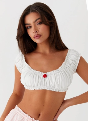 Marcella Crop Top - White Sun Safe