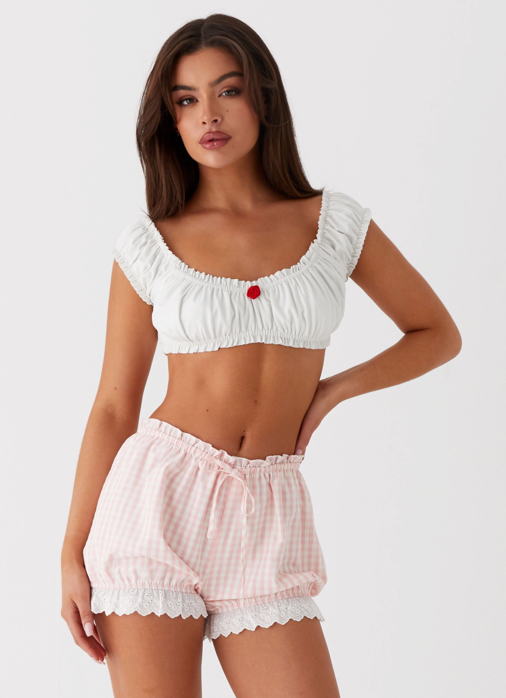 Disaster - relief - ready Marcella Crop Top - White