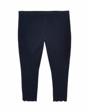 Marie Scallop Hem Denim Legging | Mid Wash Trend Setter Vintage Lover Flattering Style