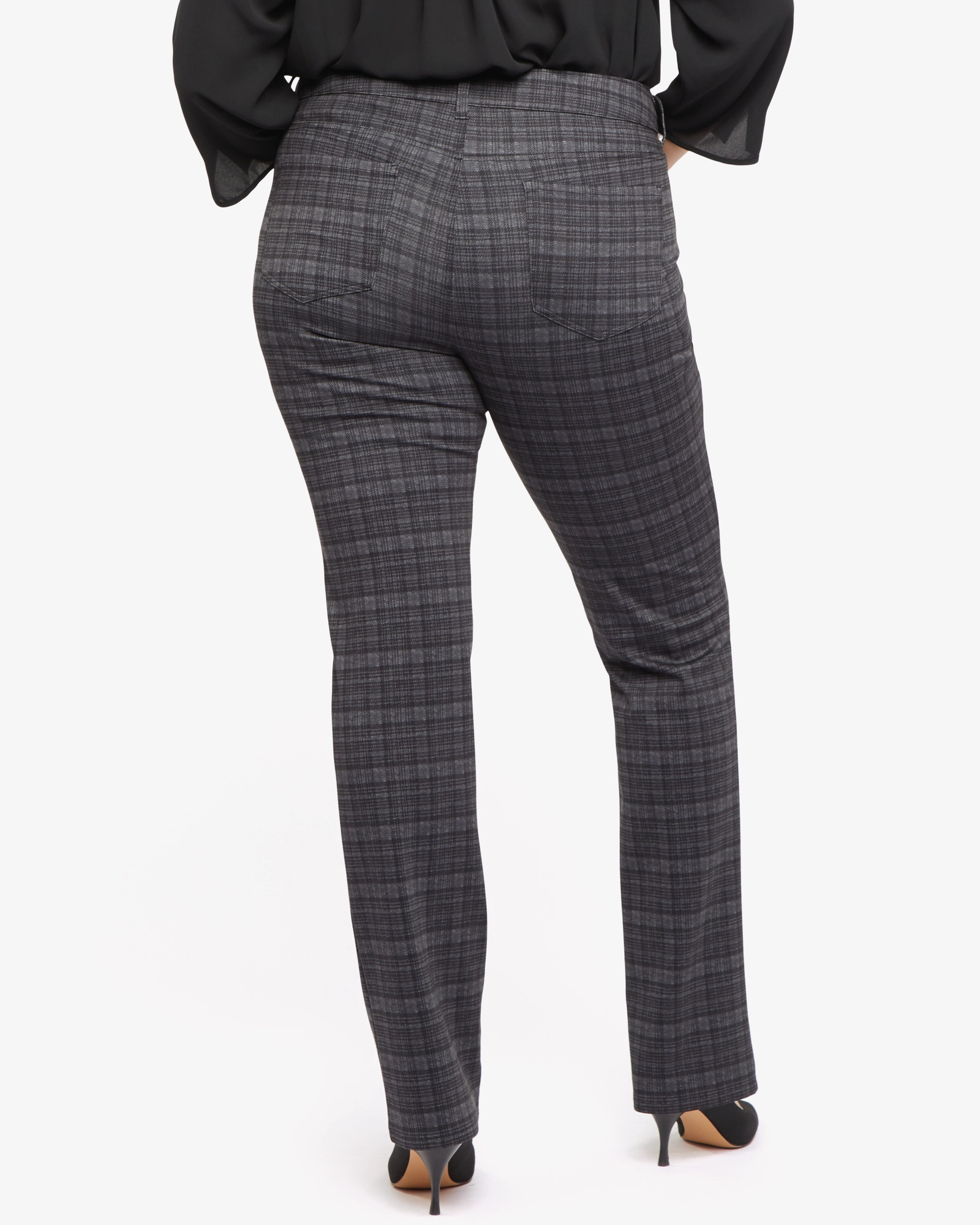 Marilyn Slim Straight Pant | Hudson Plaid Flexible Fit Date Night Sunny Vibes