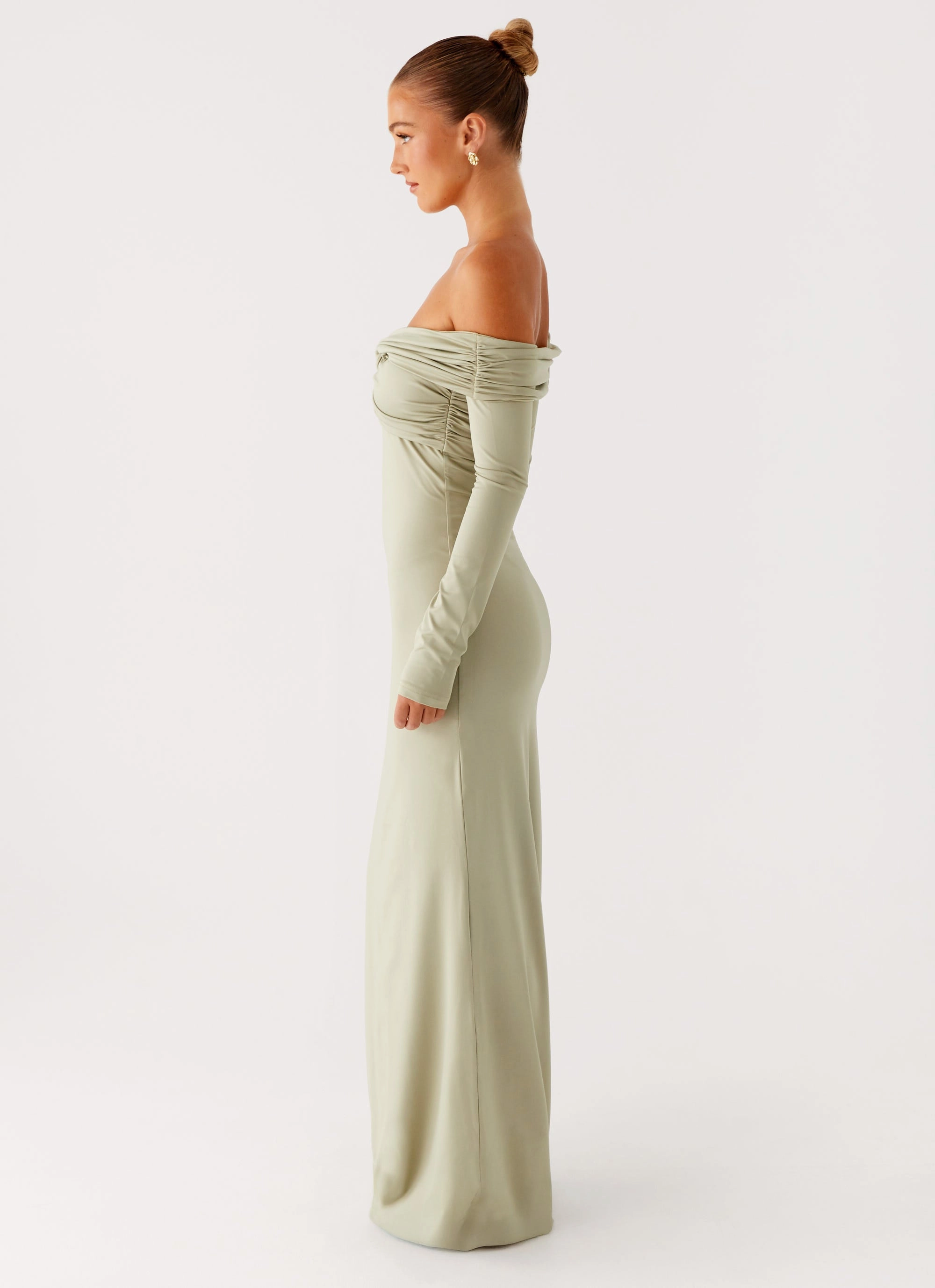 Marla Long Sleeve Maxi Dress - Sage Euro Touch Texture Rich