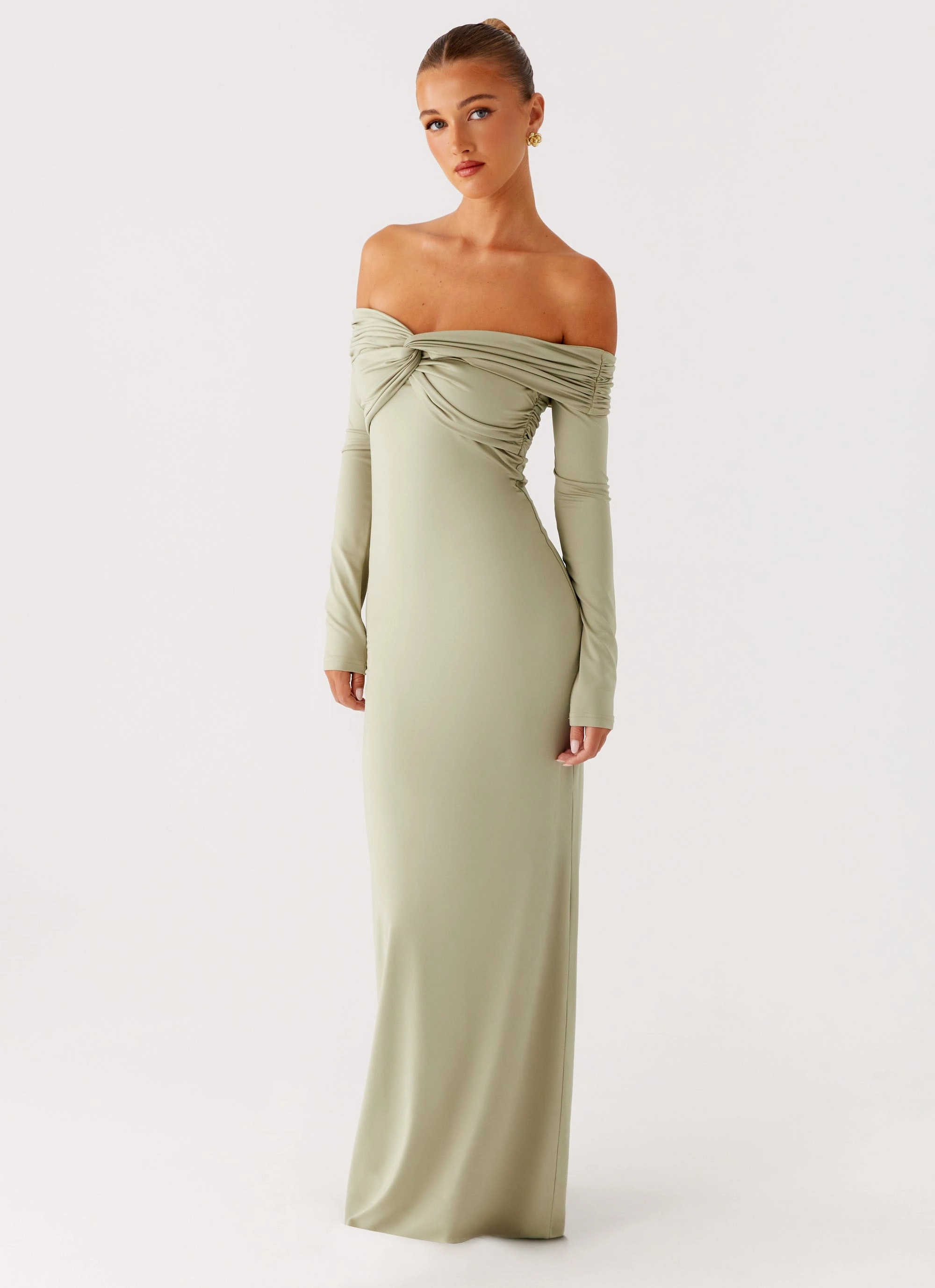 Marla Long Sleeve Maxi Dress - Sage bold appearance Summer Ready