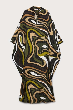 Marmo Print Embellished Kaftan Dream Look Comfortable and Fashionable