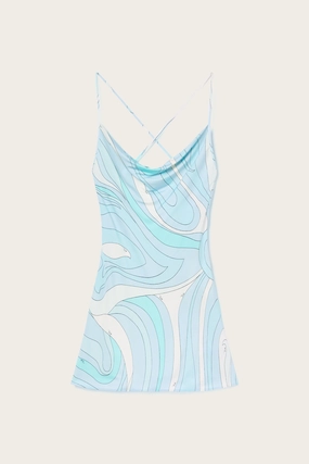 Eco Friendly Elegance Glow Marmo Print Mini Dress