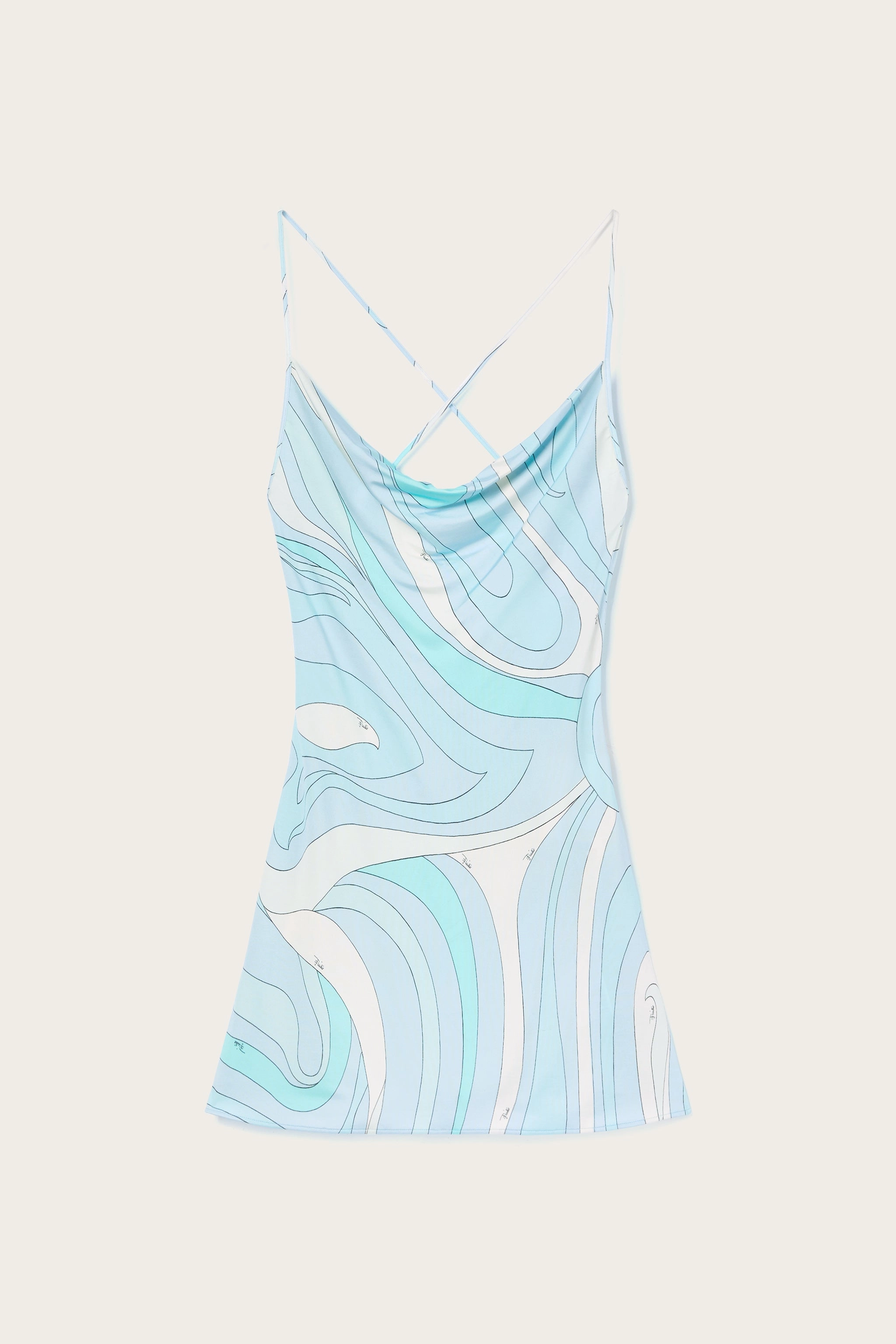 Eco Friendly Elegance Glow Marmo Print Mini Dress