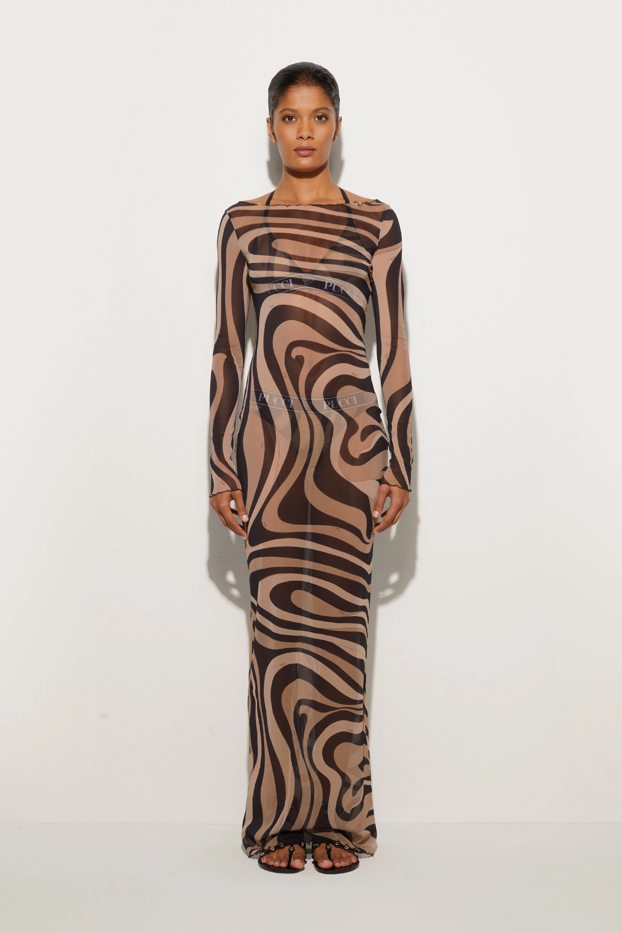 Party Perfect Young Edge Marmo Print Tulle Dress