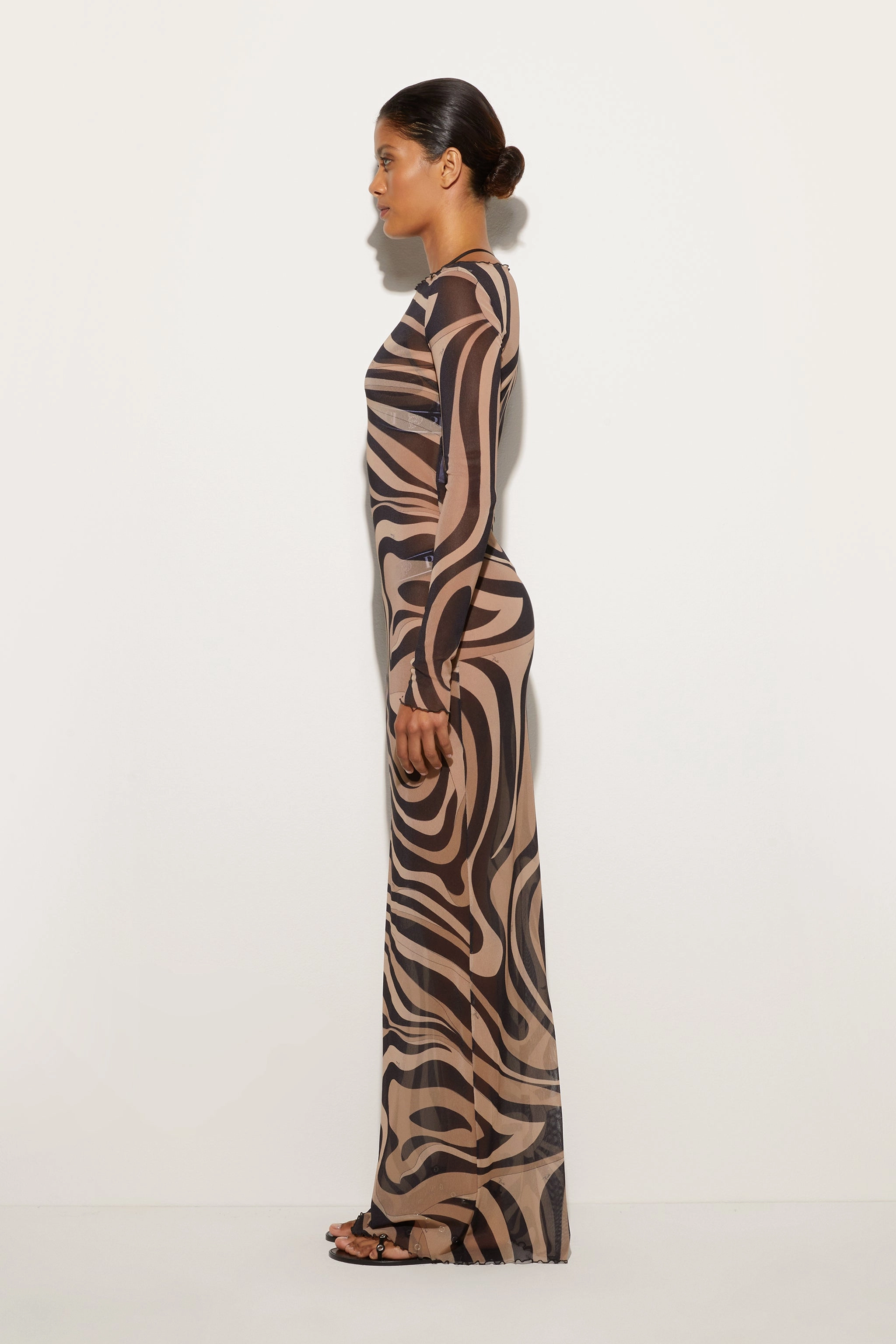 Marmo Print Tulle Dress Trend Fit Ready Anytime