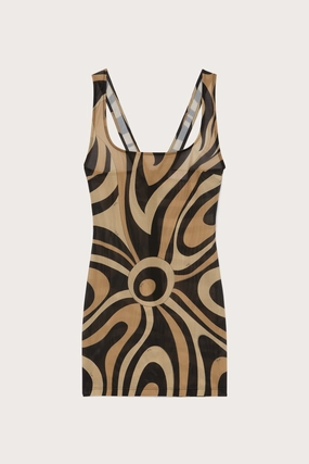 Cozy Wearable Marmo Square Neckline Mini Dress