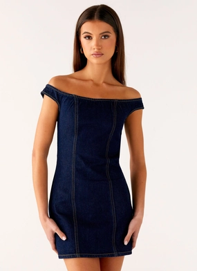 Bonnie Denim Mini Dress - Indigo Versatile Layer Wear Quick-Dry