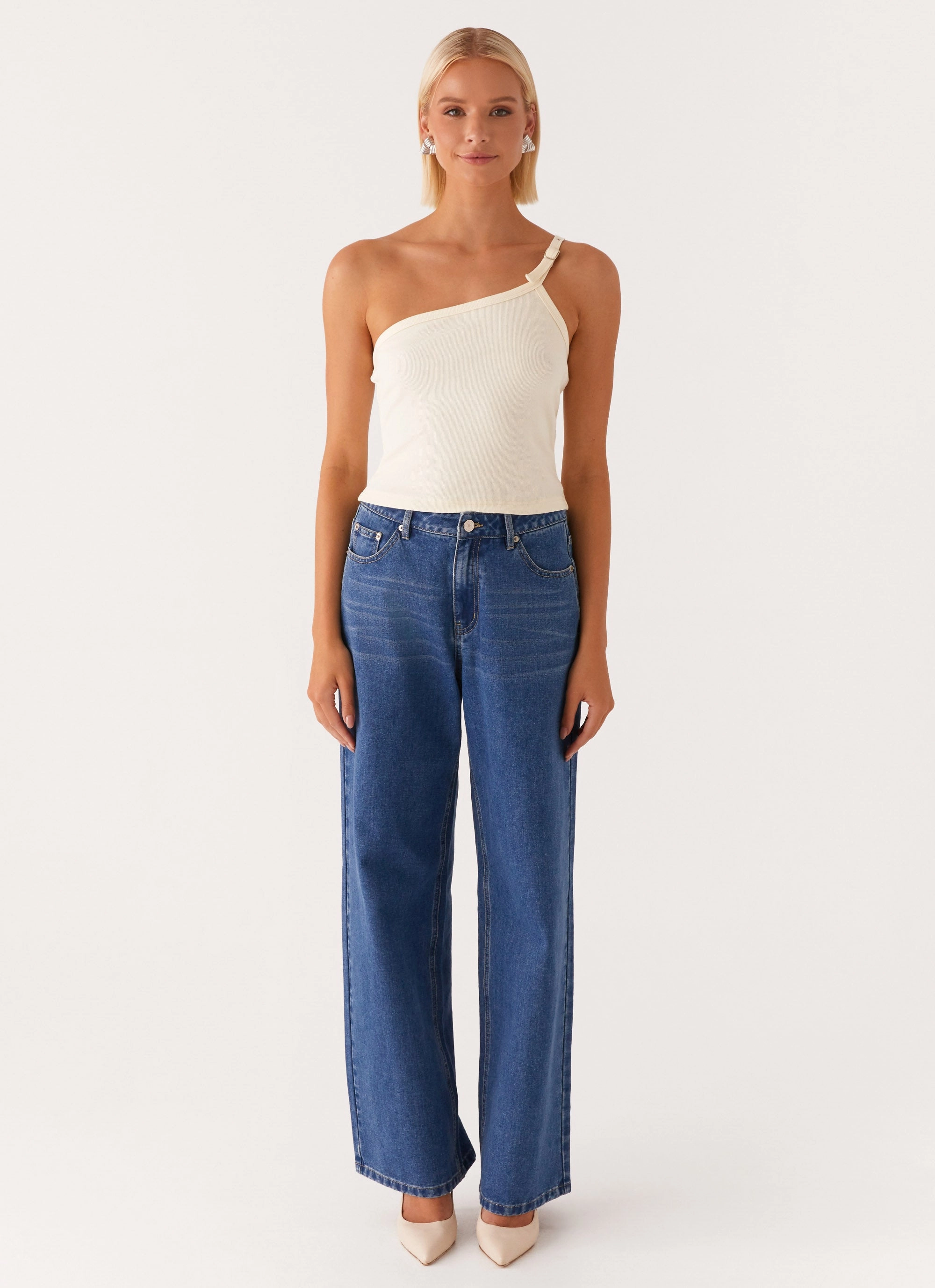 Mataya Buckle Top - Lemon Breathable Material