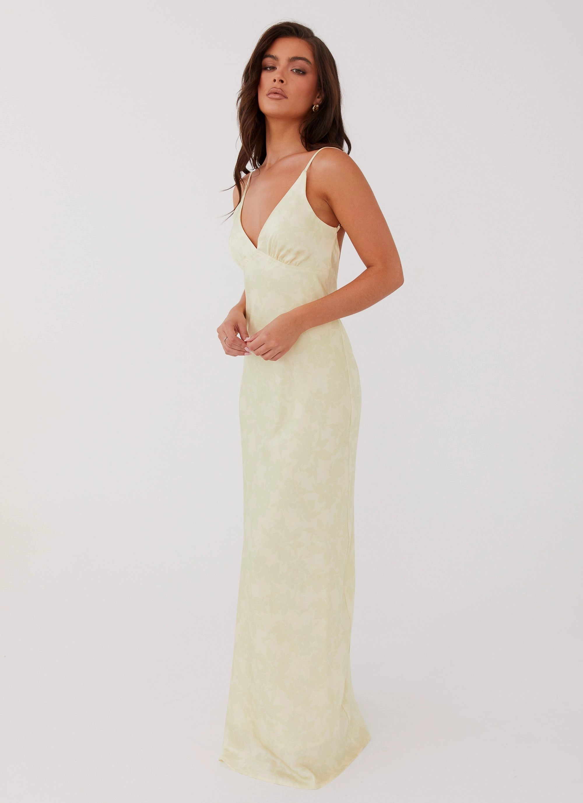 High Neck Sorrento Sun Maxi Dress - Yellow Floral