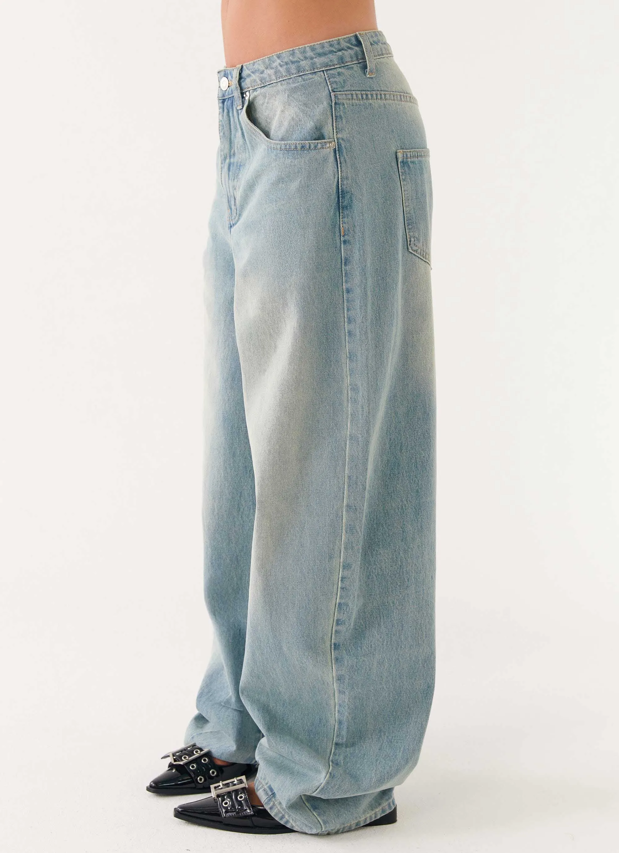 Daily Attire Versatile Everyday Wear Maxwell Baggy Jeans - Washed Blue