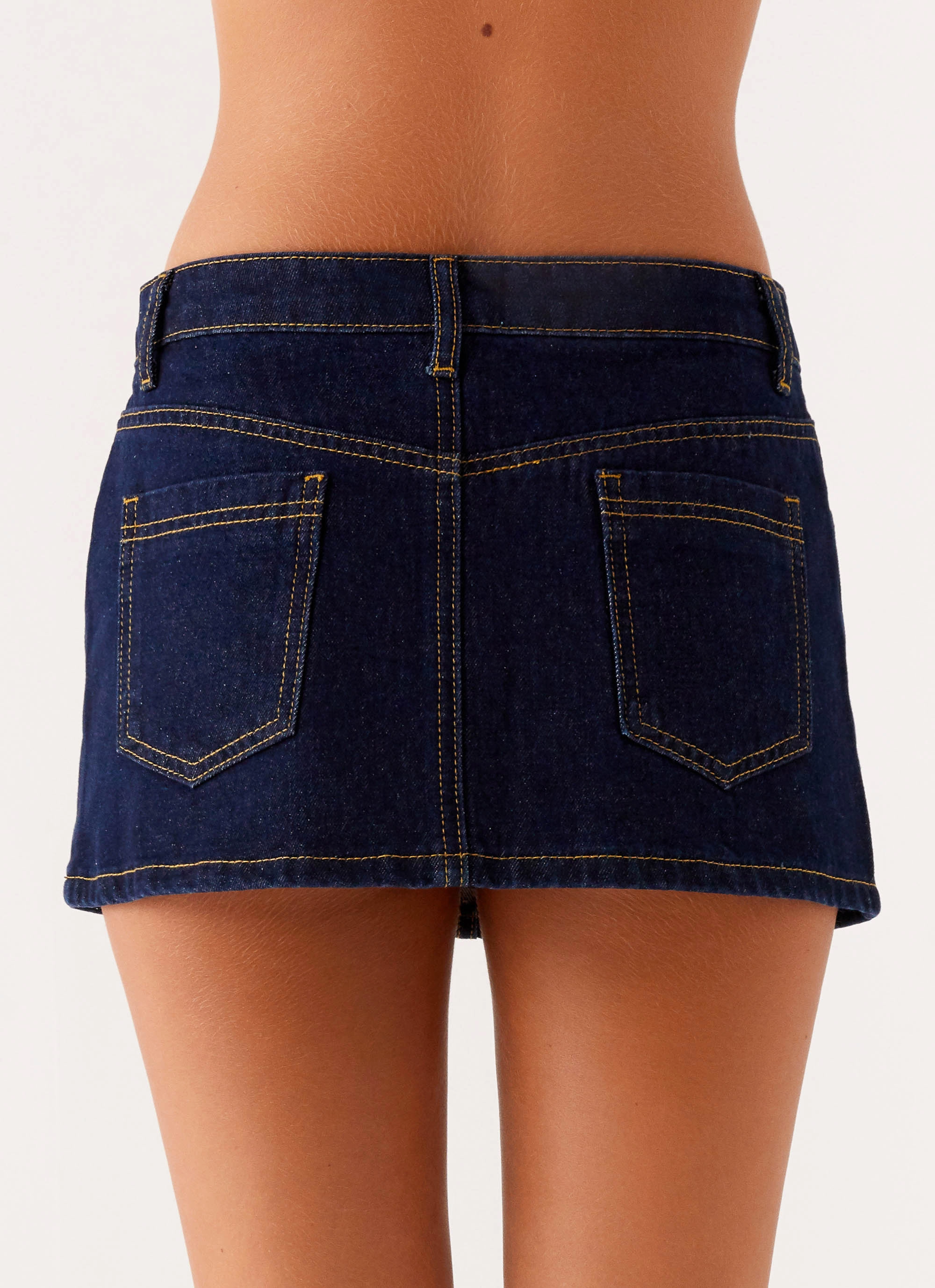 Maysa Low Rise Mini Skirt - Indigo Breathable Lining Shopping Trip