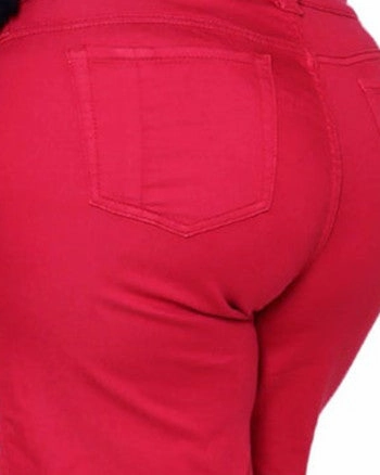 Med Rise Easy Fit Shorts Frayed Hem with Drawstring - Rose Red | ROSE RED Weekend Style Outdoor Adventure Chill Outfit Relaxed Style Earthy