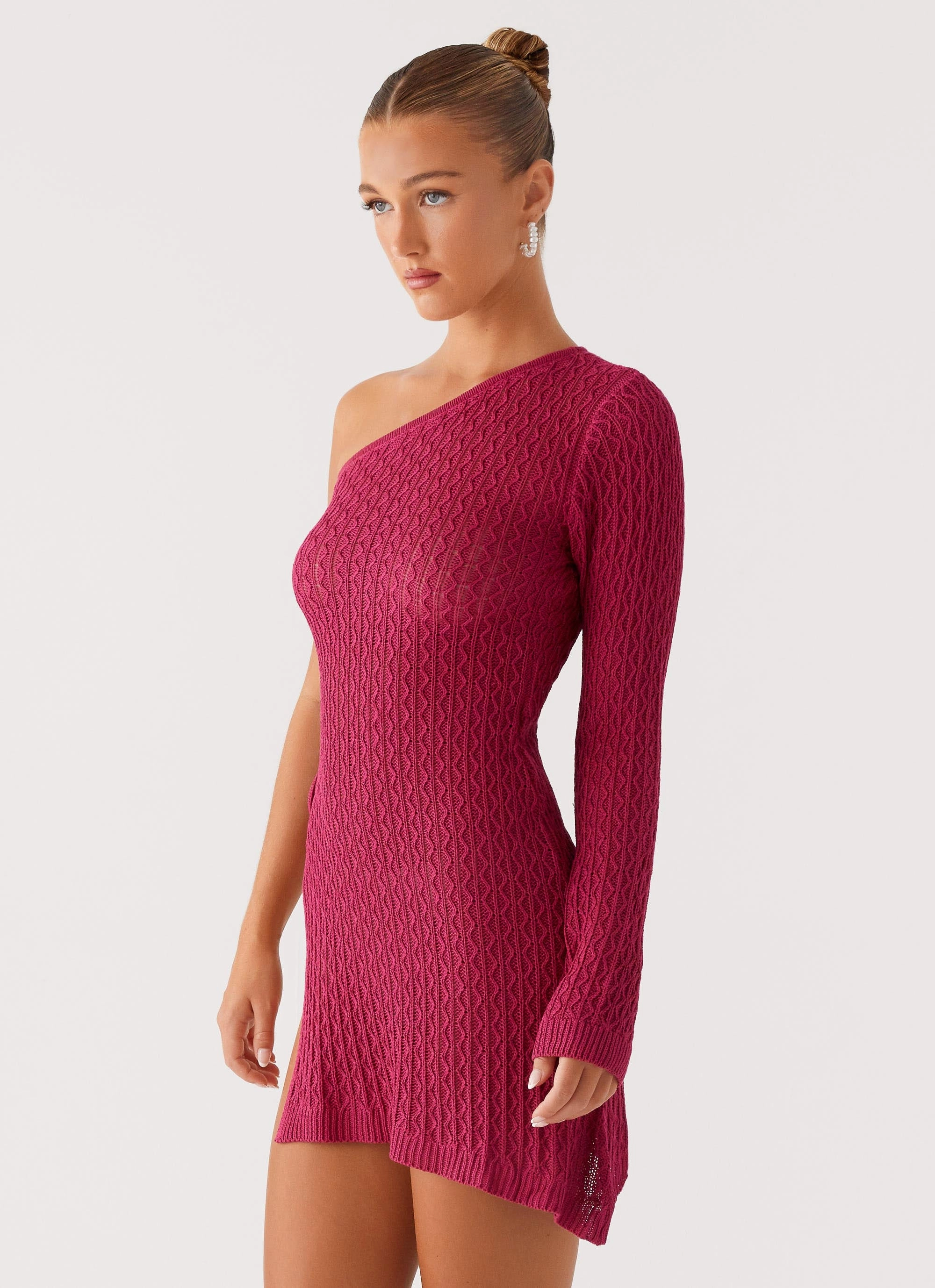 Medda Knit Mini Dress - Hot Pink Move Easy Sheer Element