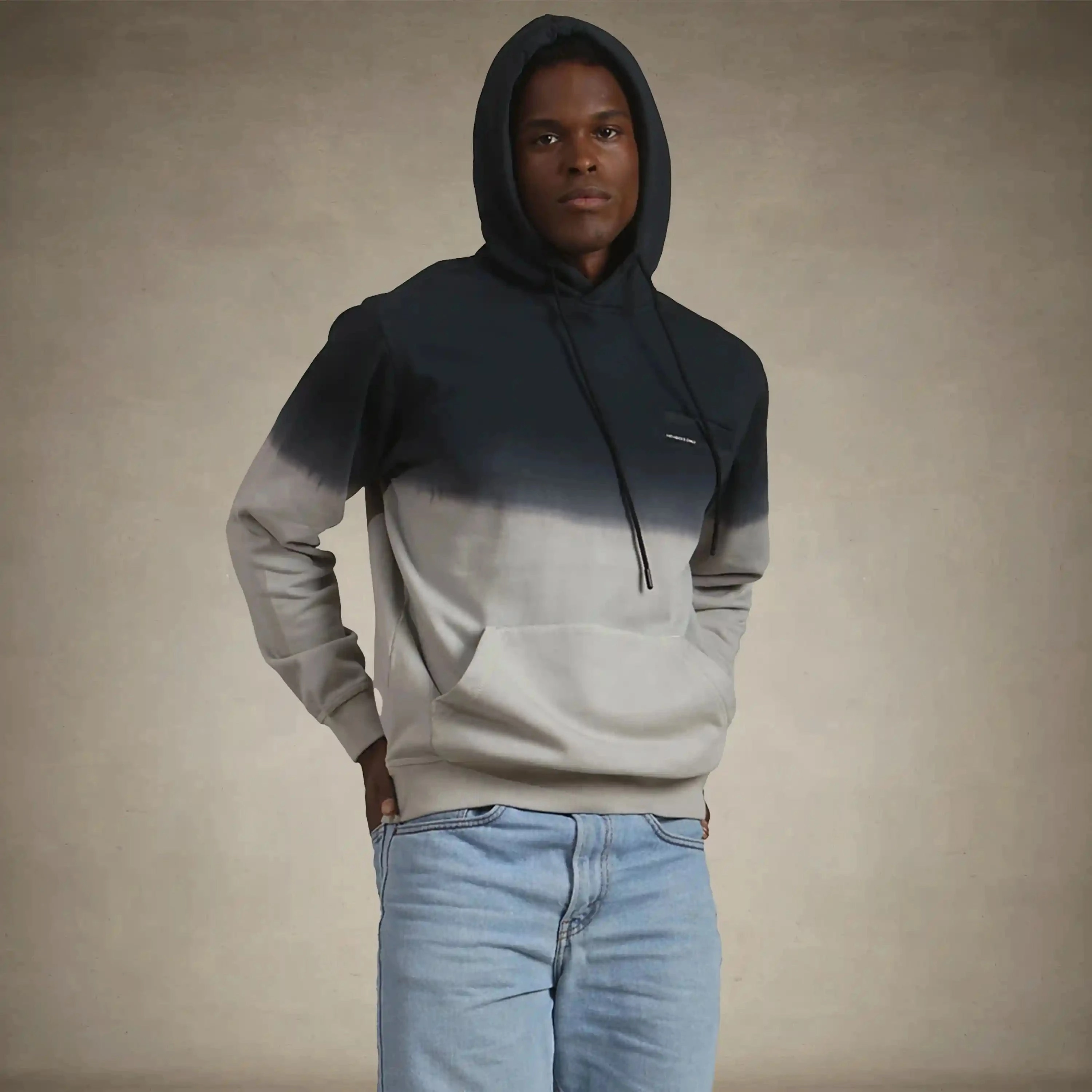 Men's Emerson Ombre Hooded Sweatshirt fuzzy texture