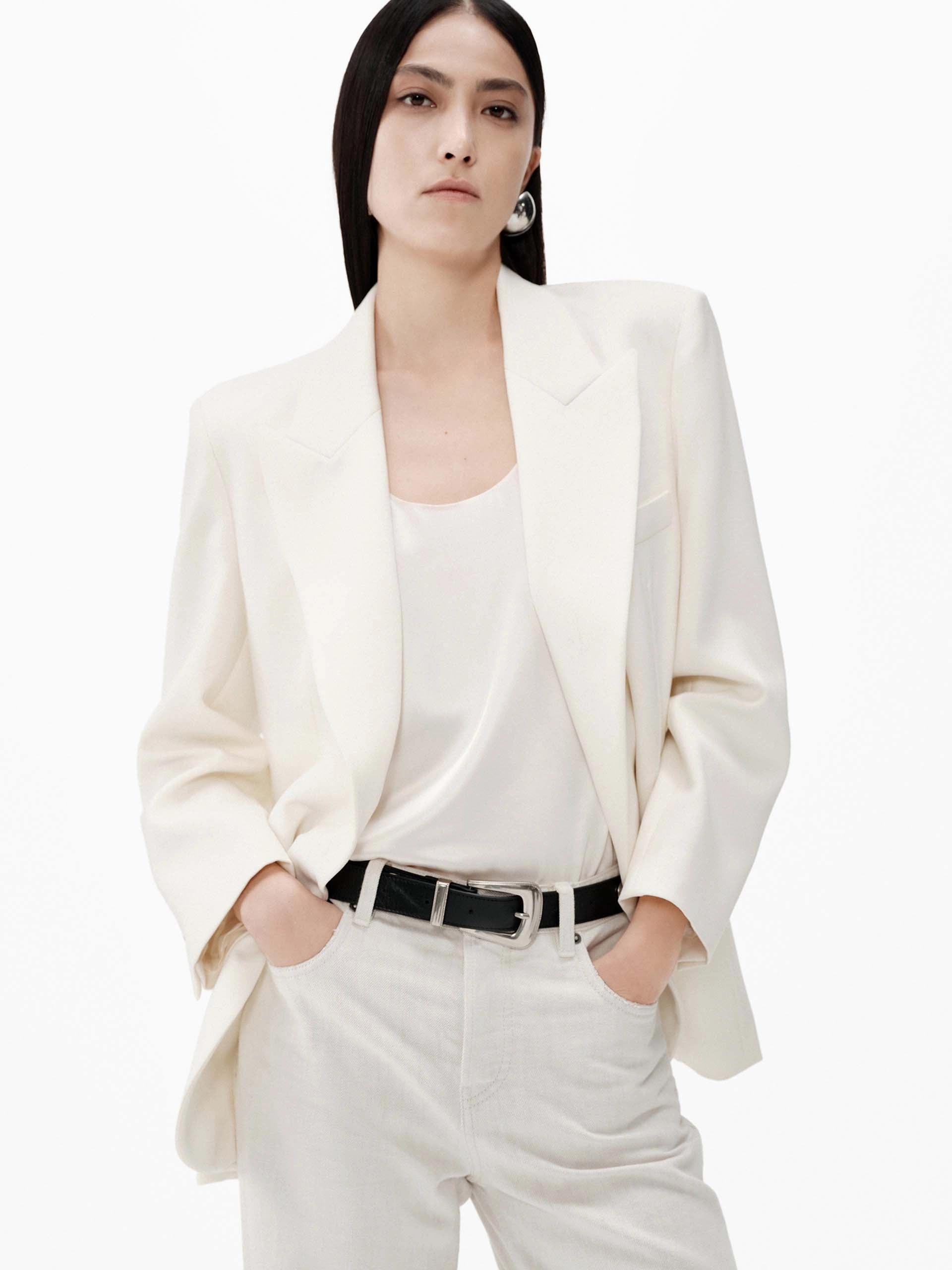 AntiStaticCoating Merino Wool Structured Blazer