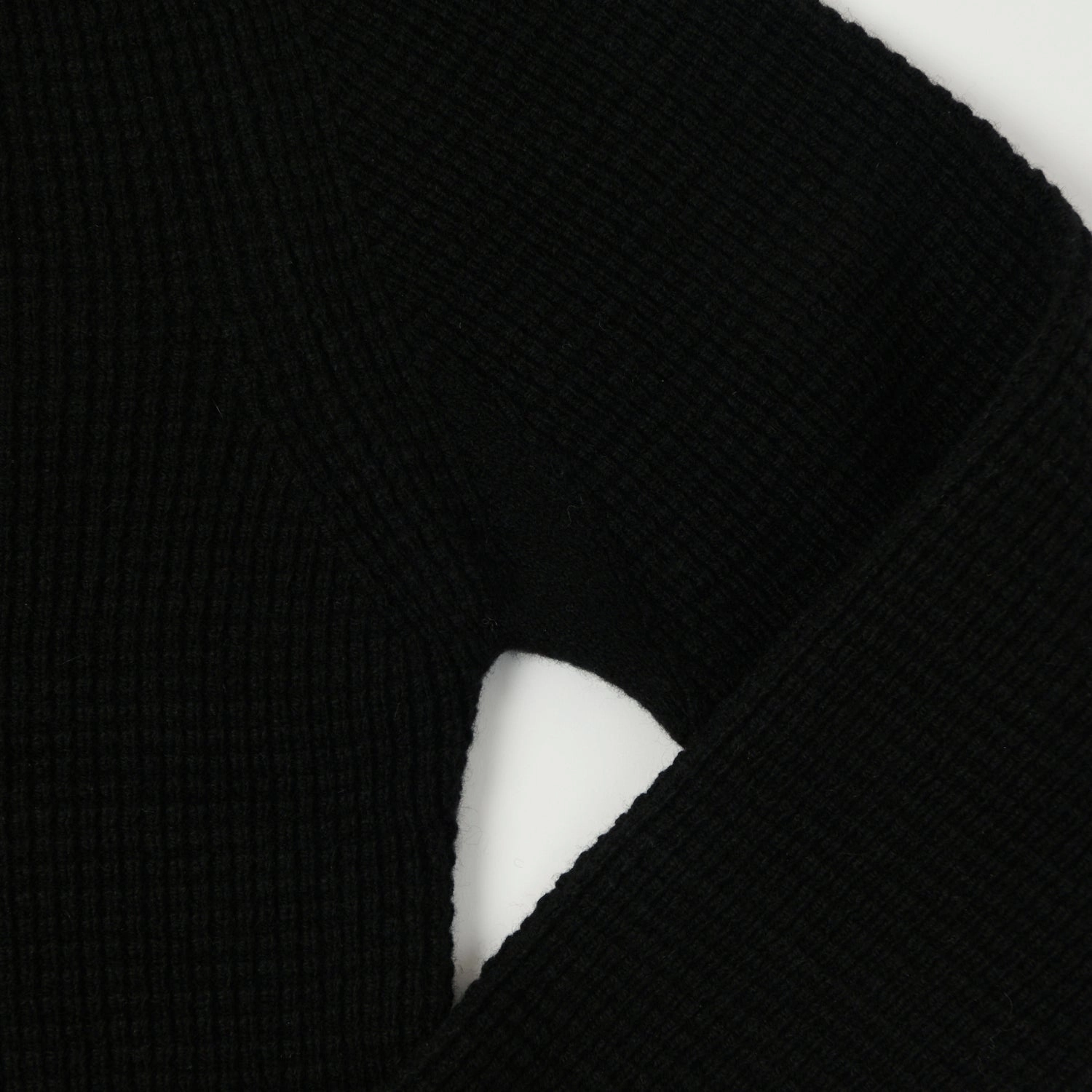 PreShrunk Fabric Merz b. Schwanen 'Good Basics' Merino/Cashmere Waffle Knit Pullover - Deep Black