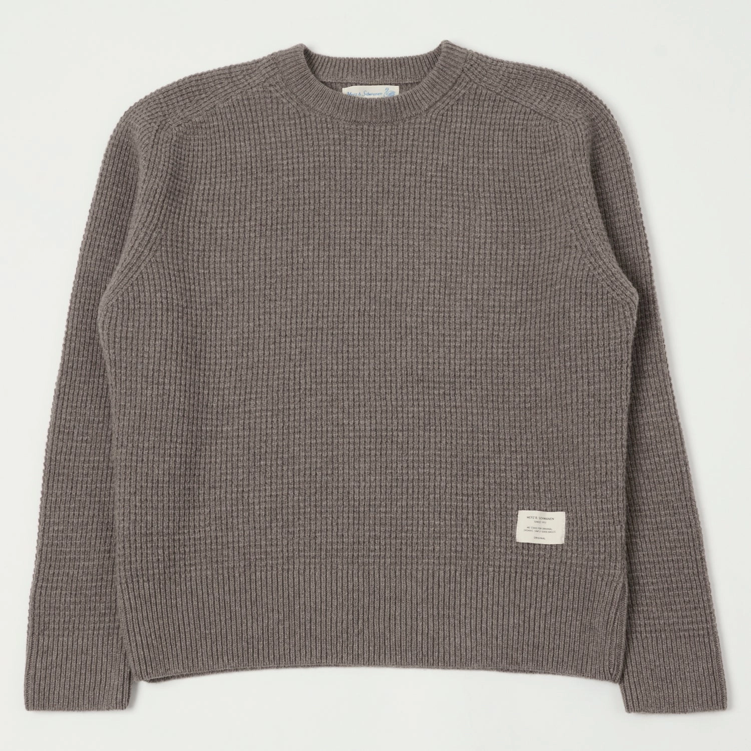 Merz b. Schwanen 'Good Basics' Merino/Cashmere Waffle Knit Pullover - Grain Soft touch finish Easy Draping