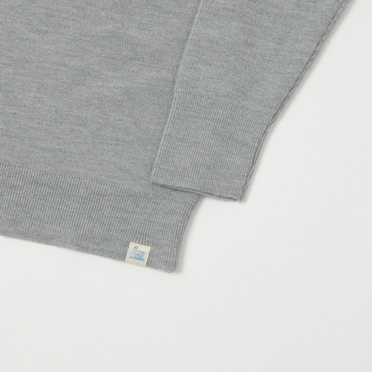 Durable Stitching Winter Travel Merz b. Schwanen 'Good Basics' Ribbed Merino Wool Pullover - Grey Mel