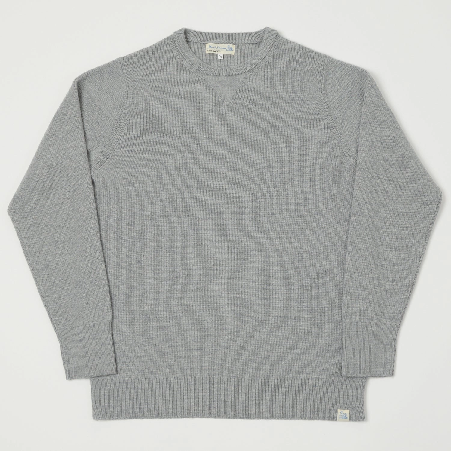Thermal Regulation Layer Merz b. Schwanen 'Good Basics' Ribbed Merino Wool Pullover - Grey Mel