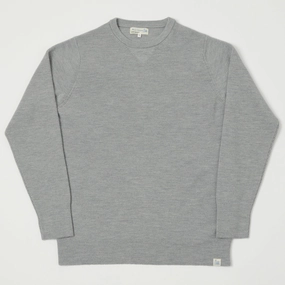 Minimalist Aesthetic City Comforted Merz b. Schwanen 'Good Basics' Ribbed Merino Wool Pullover - Grey Mel