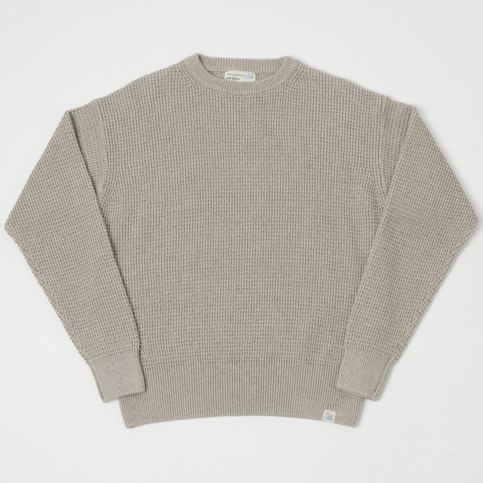 Merz b. Schwanen 'Good Basics' Waffle Knit Pullover - Grey Melange Everyday Pair Daily Comforted