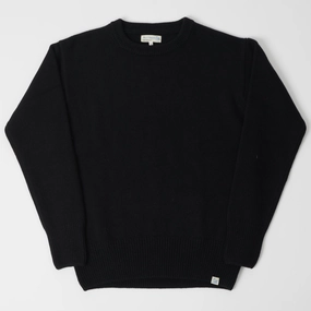Merz b. Schwanen 'Good Basics' Wool Cashmere Knit Pullover - Deep Black Compact Style