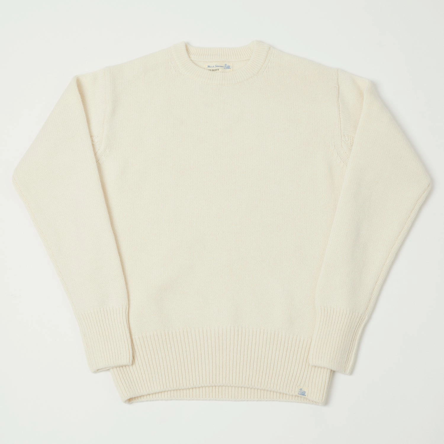 Sustainable Manufacturing Merz b. Schwanen 'Good Basics' Wool Cashmere Knit Pullover - Nature