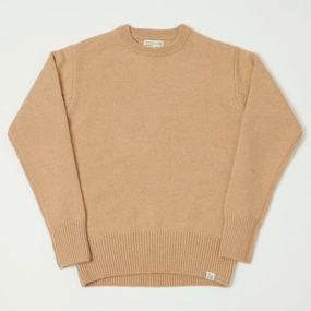 Merz b. Schwanen 'Good Basics' Wool Cashmere Knit Pullover - Toffee Anti Static Finish Stretch Flexibility