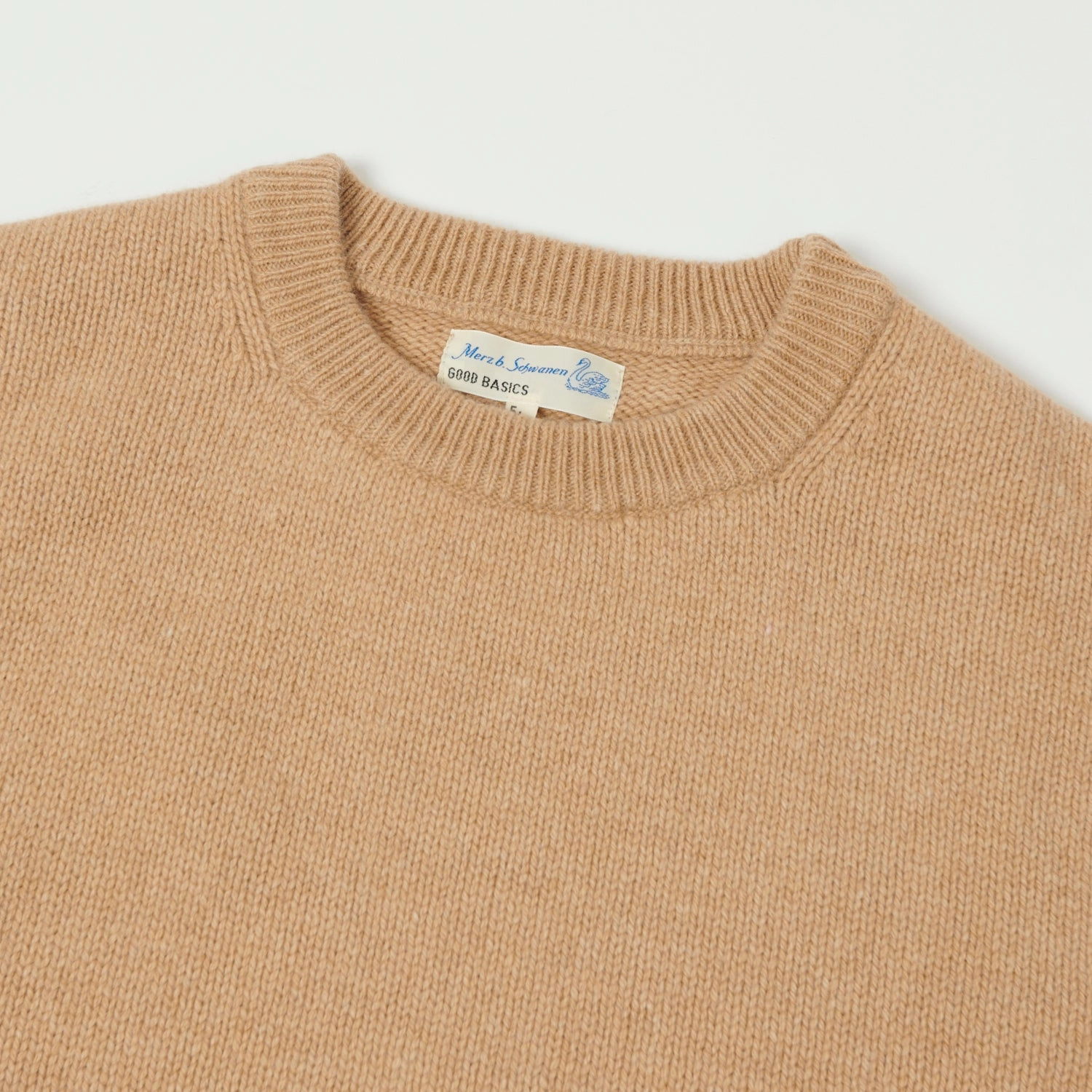 Unisex Fit Merino Wool Blend Merz b. Schwanen 'Good Basics' Wool Cashmere Knit Pullover - Toffee