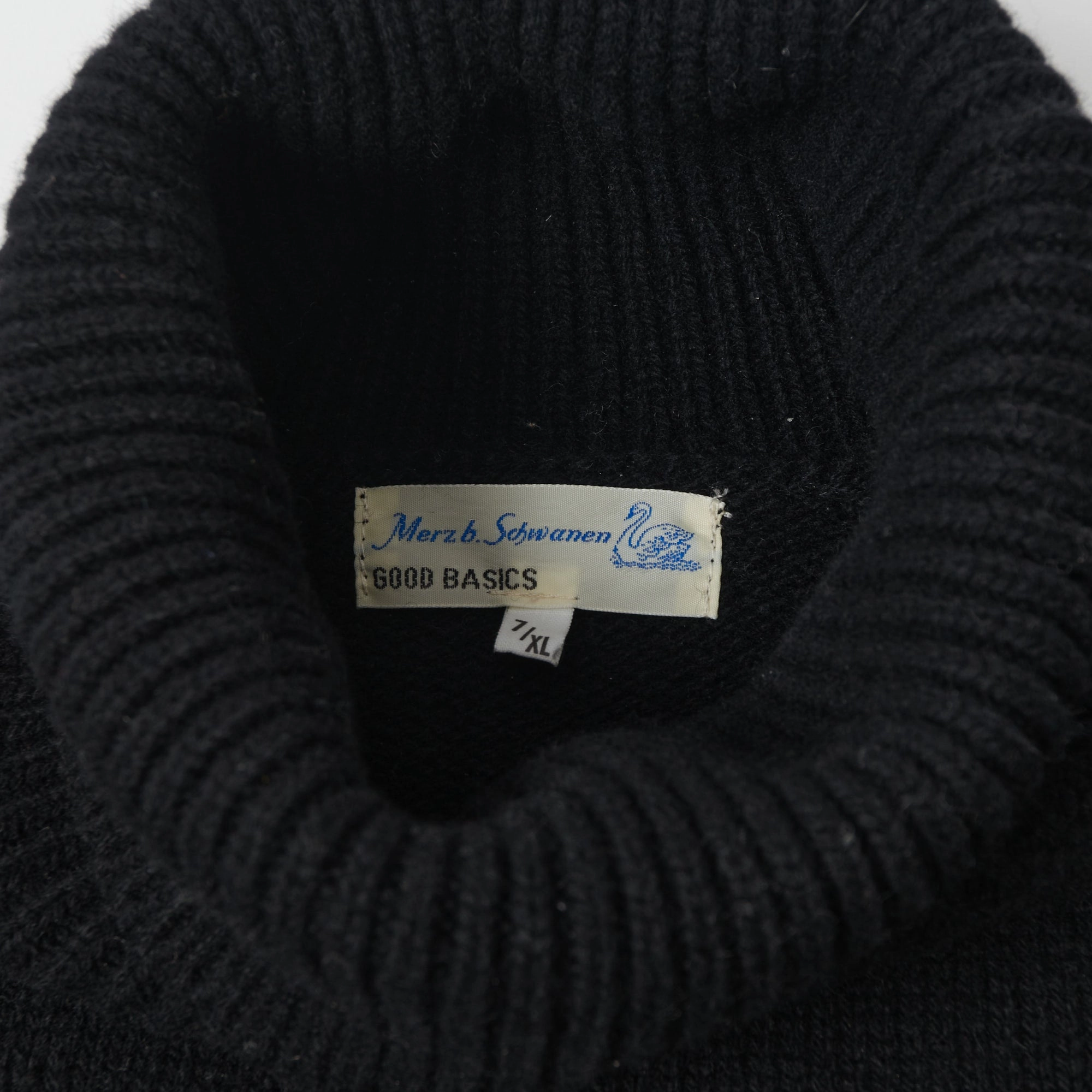 No Effort Garment Dyed Process Merz b. Schwanen 'Good Basics' Wool Cashmere Knit Trutleneck - Deep Black