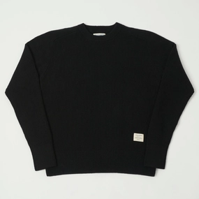 Merz b. Schwanen 'Good Basics' Wool Cashmere Ribbed Knit Pullover - Deep Black Everyday Comfort Cozy Weekend