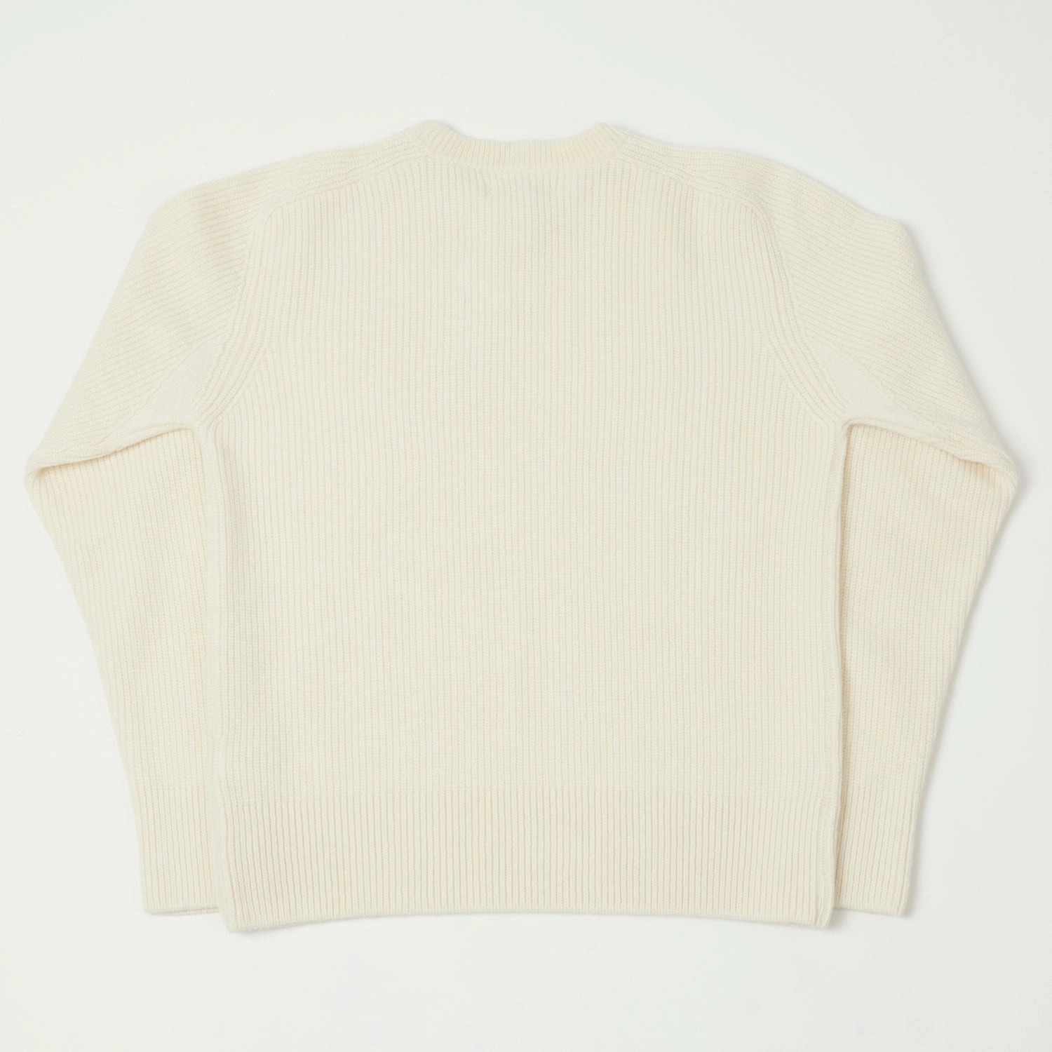 Breathable Yarn Merz b. Schwanen 'Good Basics' Wool Cashmere Ribbed Knit Pullover - Nature