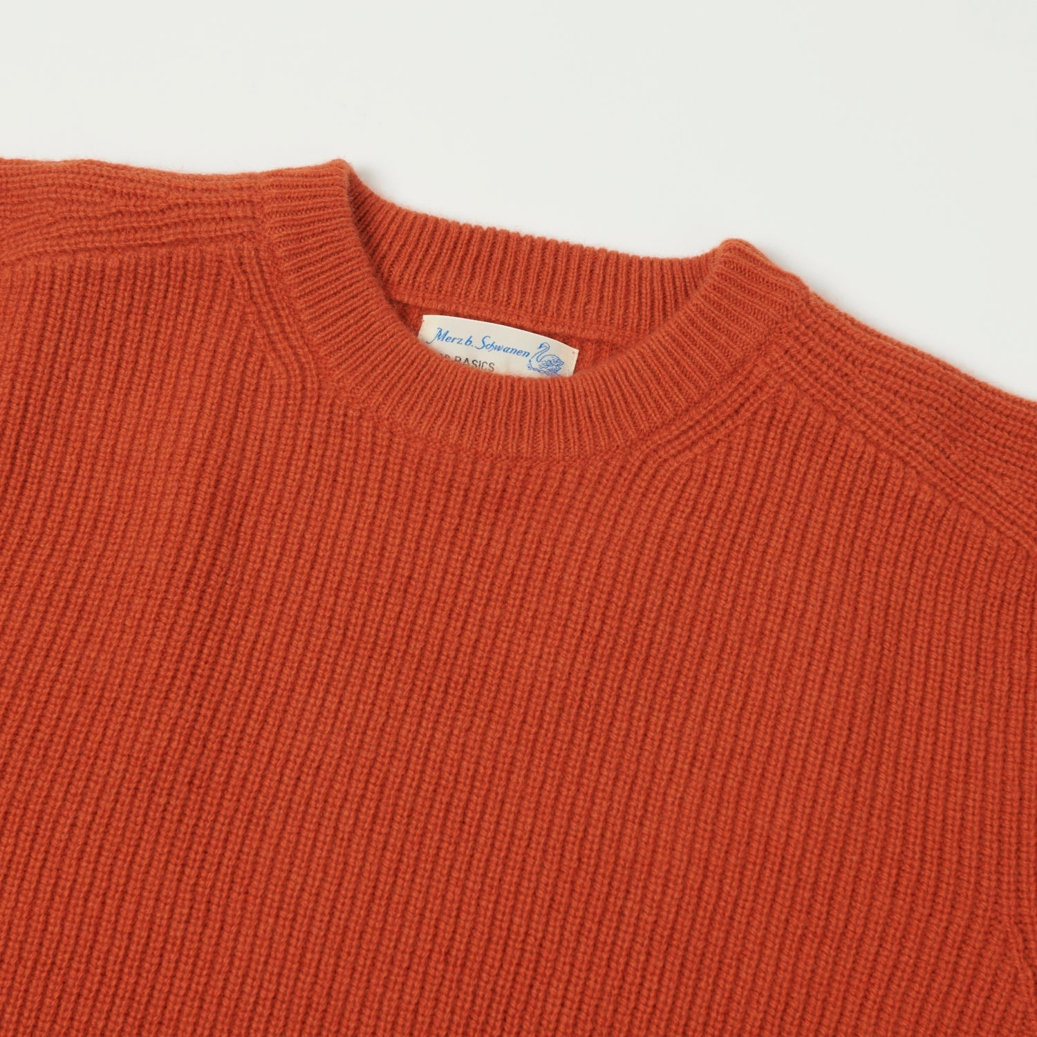 No-Fuss Look Neutral Tone Colorfast Guide Merz b. Schwanen 'Good Basics' Wool Cashmere Ribbed Knit Pullover - Rust