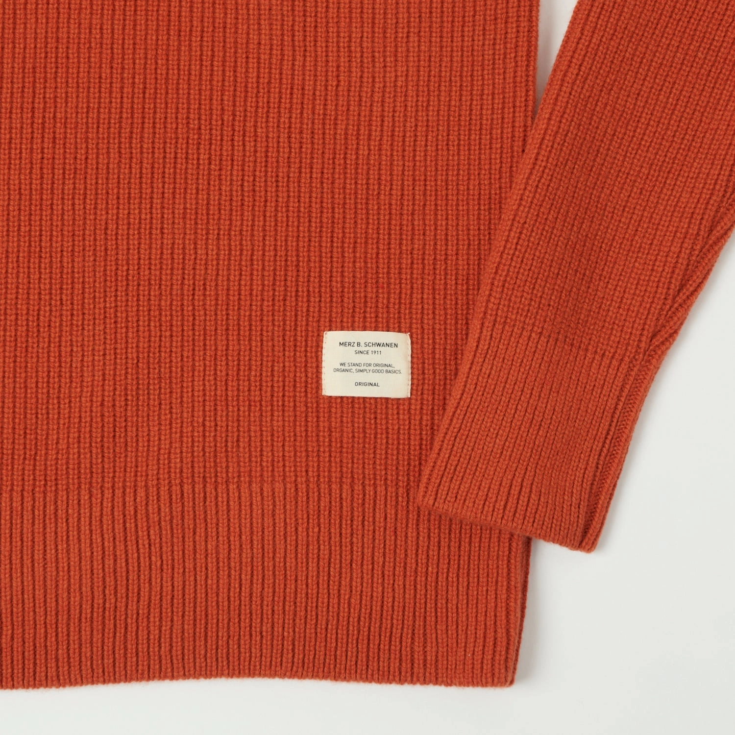 Relax time Wardrobe Must Merz b. Schwanen 'Good Basics' Wool Cashmere Ribbed Knit Pullover - Rust