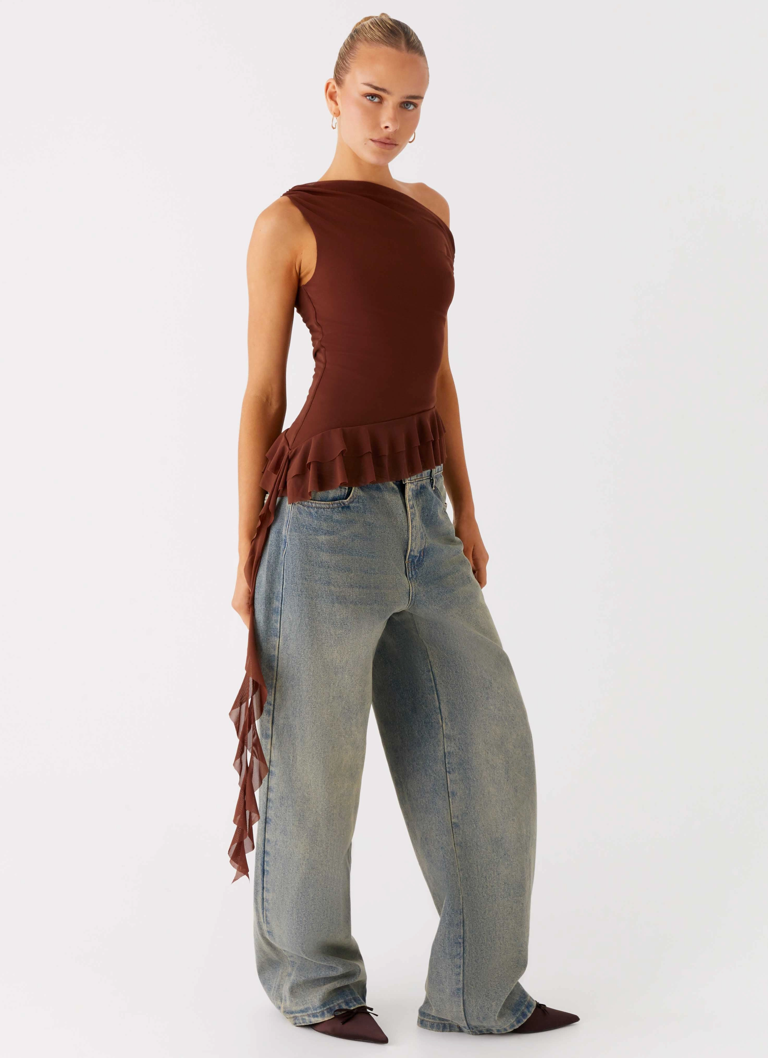 enough Mica Top - Chocolate