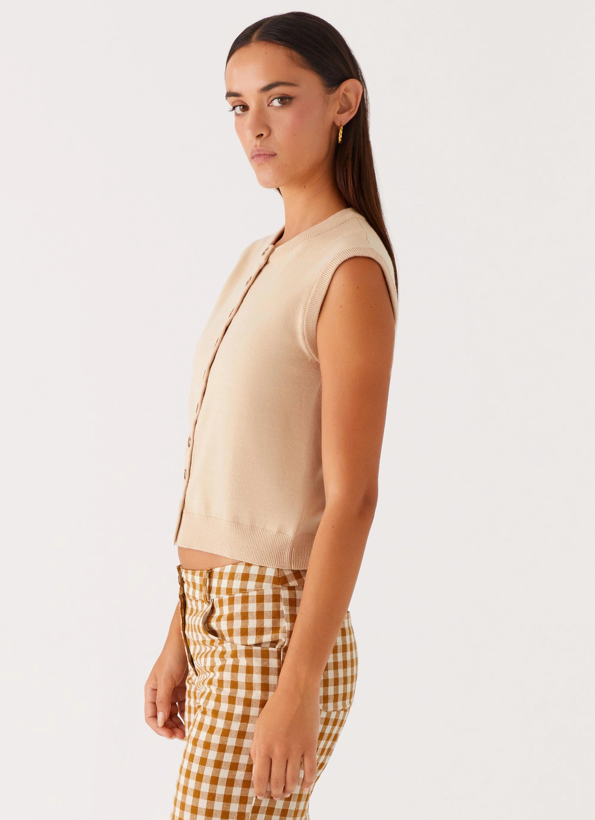 fiber - reinforced body Mickey Knit Vest - Cream