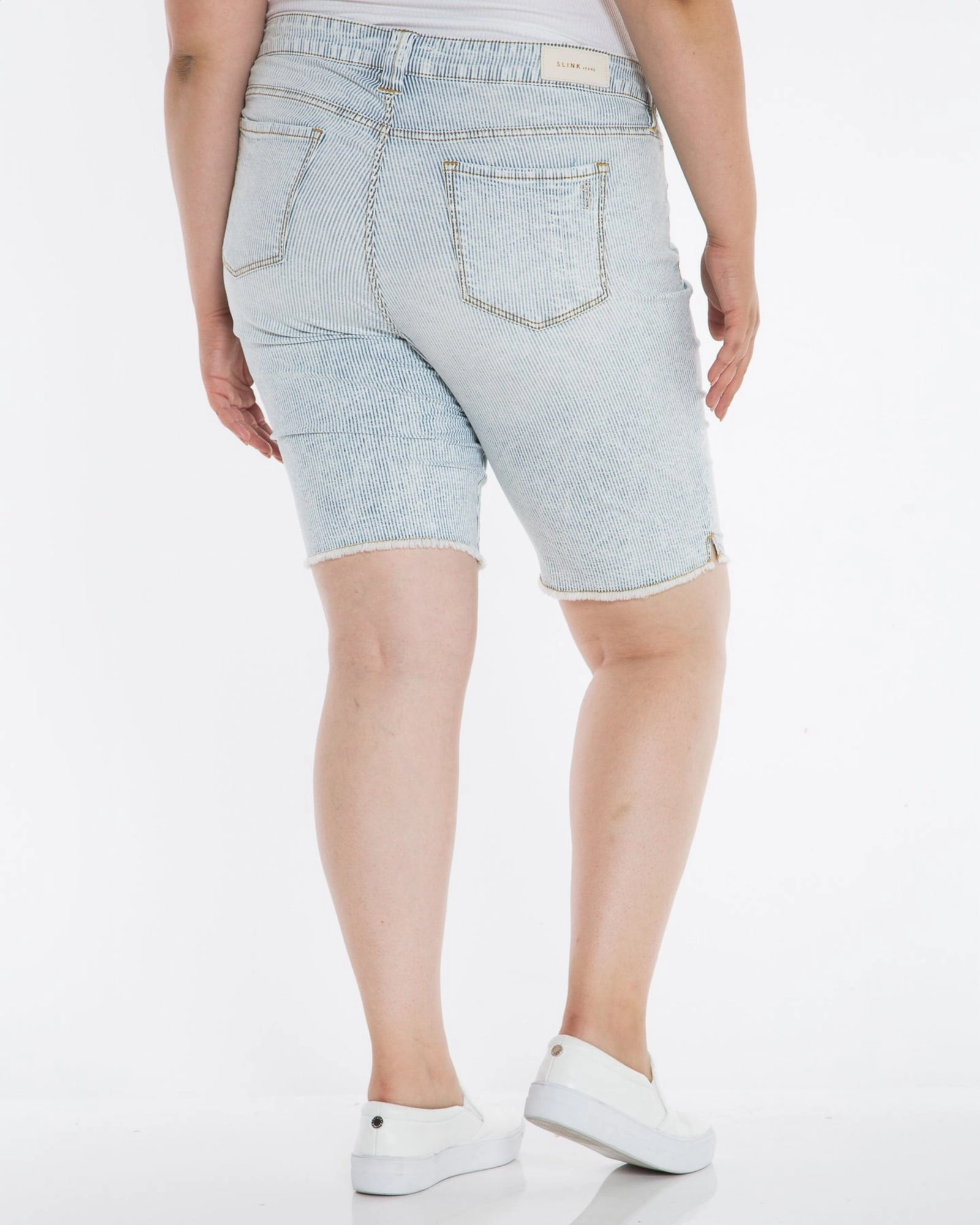 Outfit Staple Mid Rise Bermuda - Denim Stripes | DENIM STRIPES