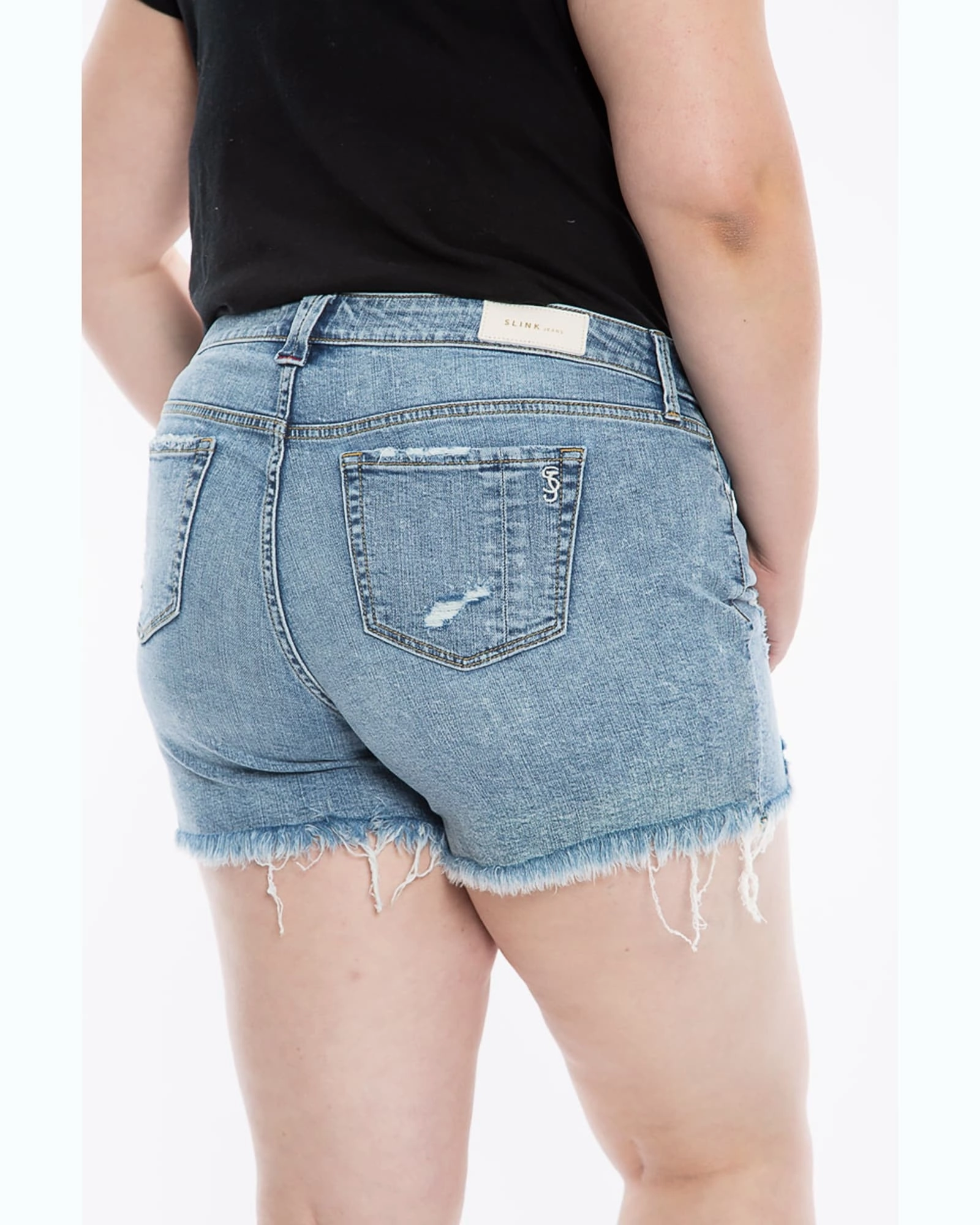 Mid Rise Shorts - Giuliana | Giuliana Laser Cut Edges