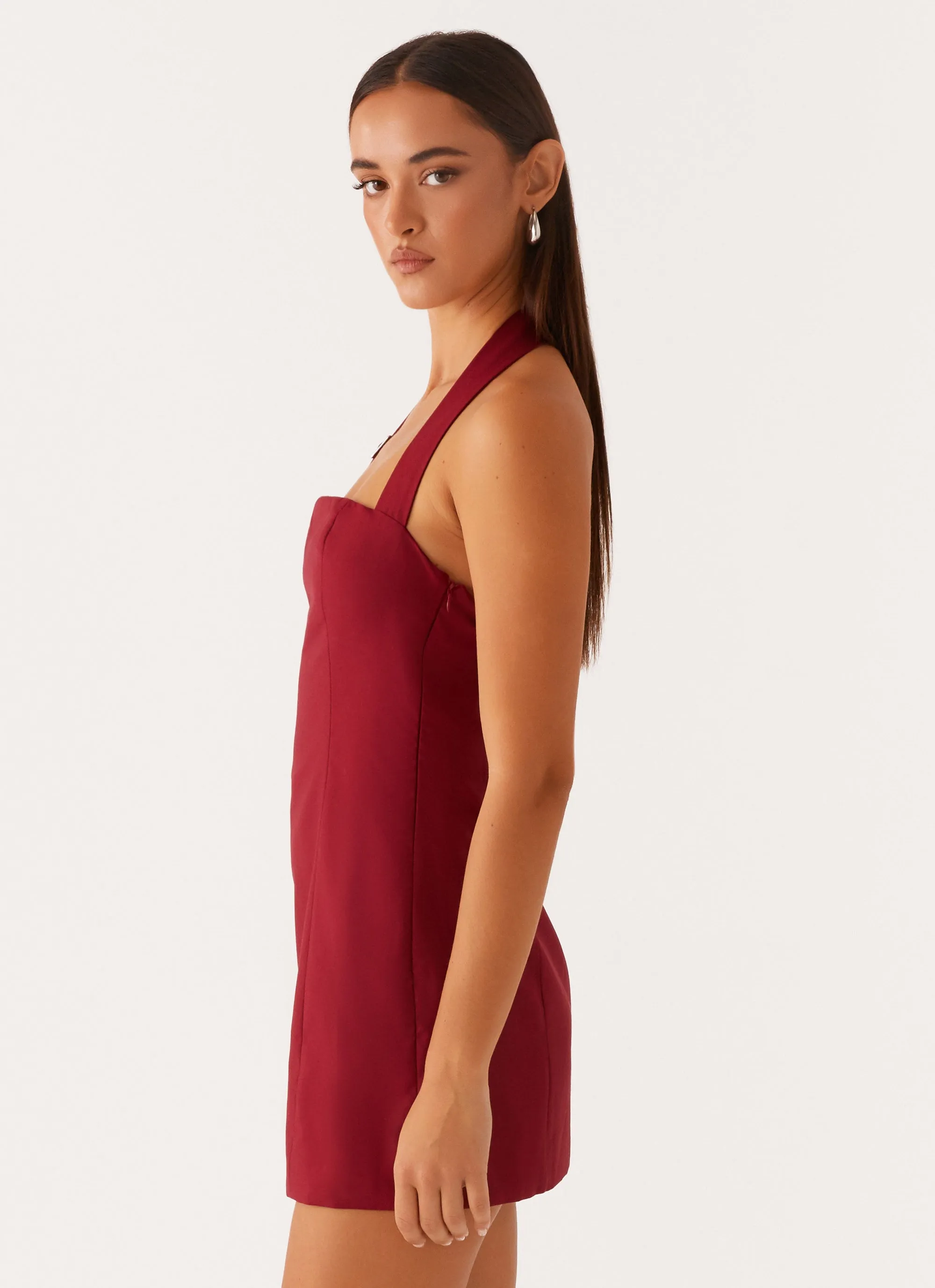 Bianca Halter Dress - Red Golden Scene