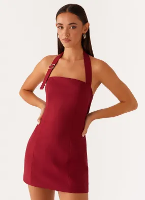 Charming Fit Bianca Halter Dress - Red