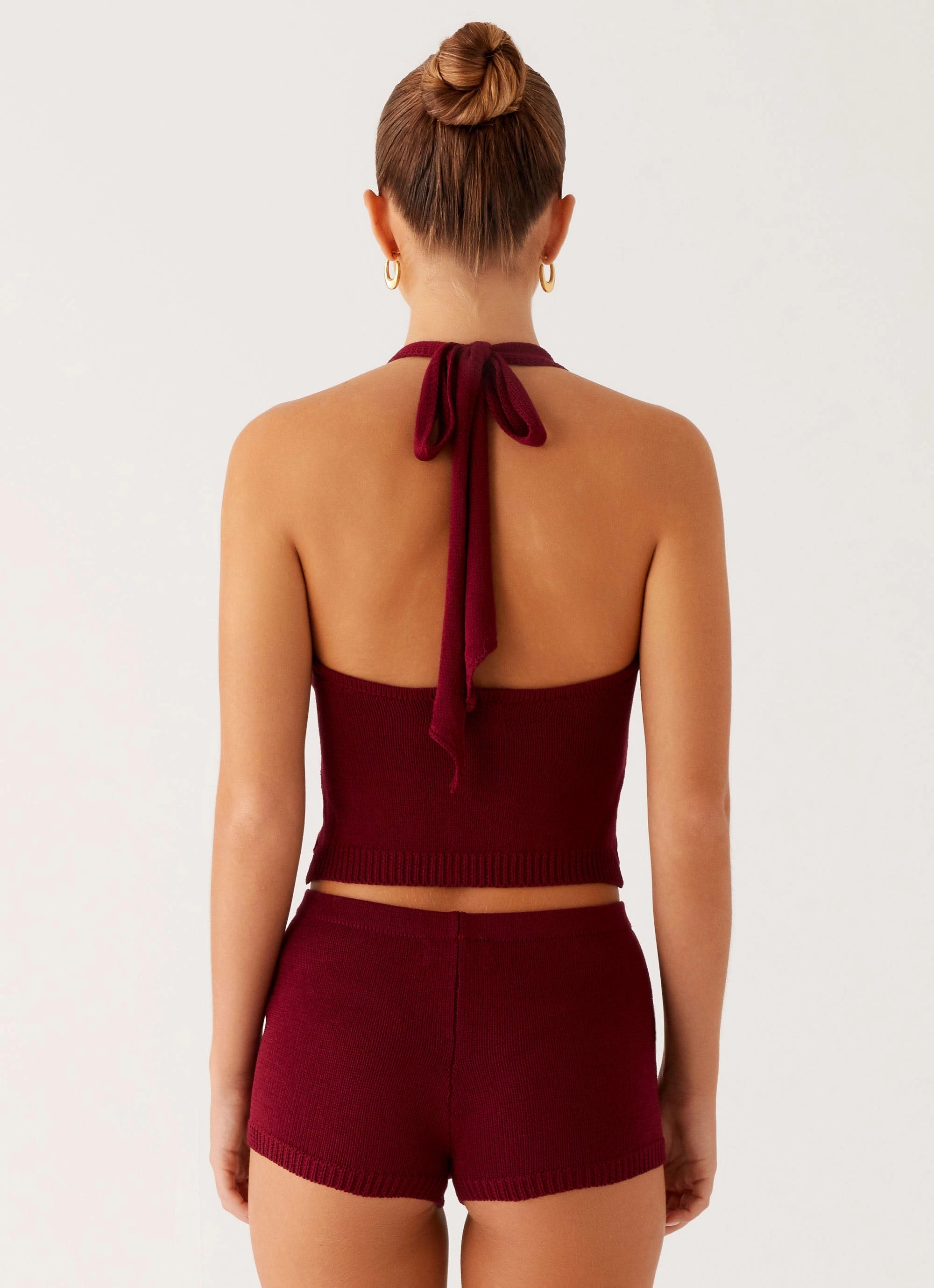 Ultra light Miffy Crochet Top - Maroon