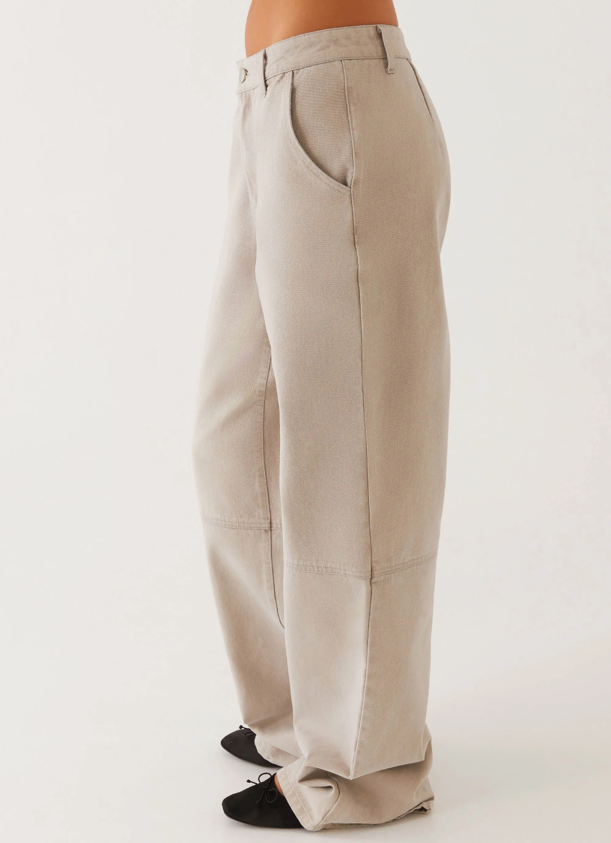 Trend Setter Sunny Vibes Perfect Fit Milani Balloon Denim Jeans - Grey