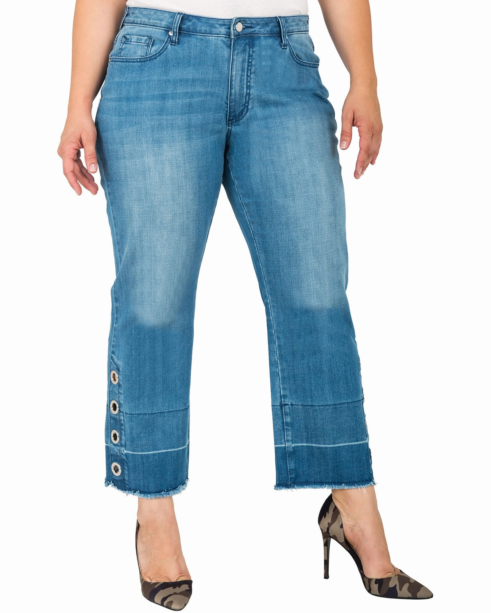 Mildred Cropped Wide Leg Jeans | Blue Go-To Garment Clean Fit
