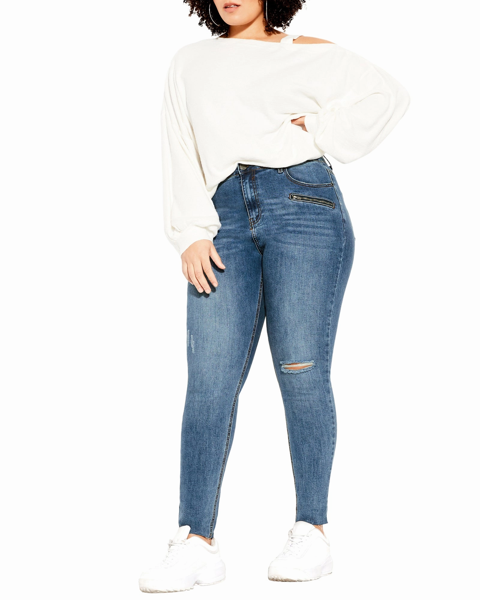 Teen Outfit Elegant Harley Detailed Skinny Jean | Medium Wash