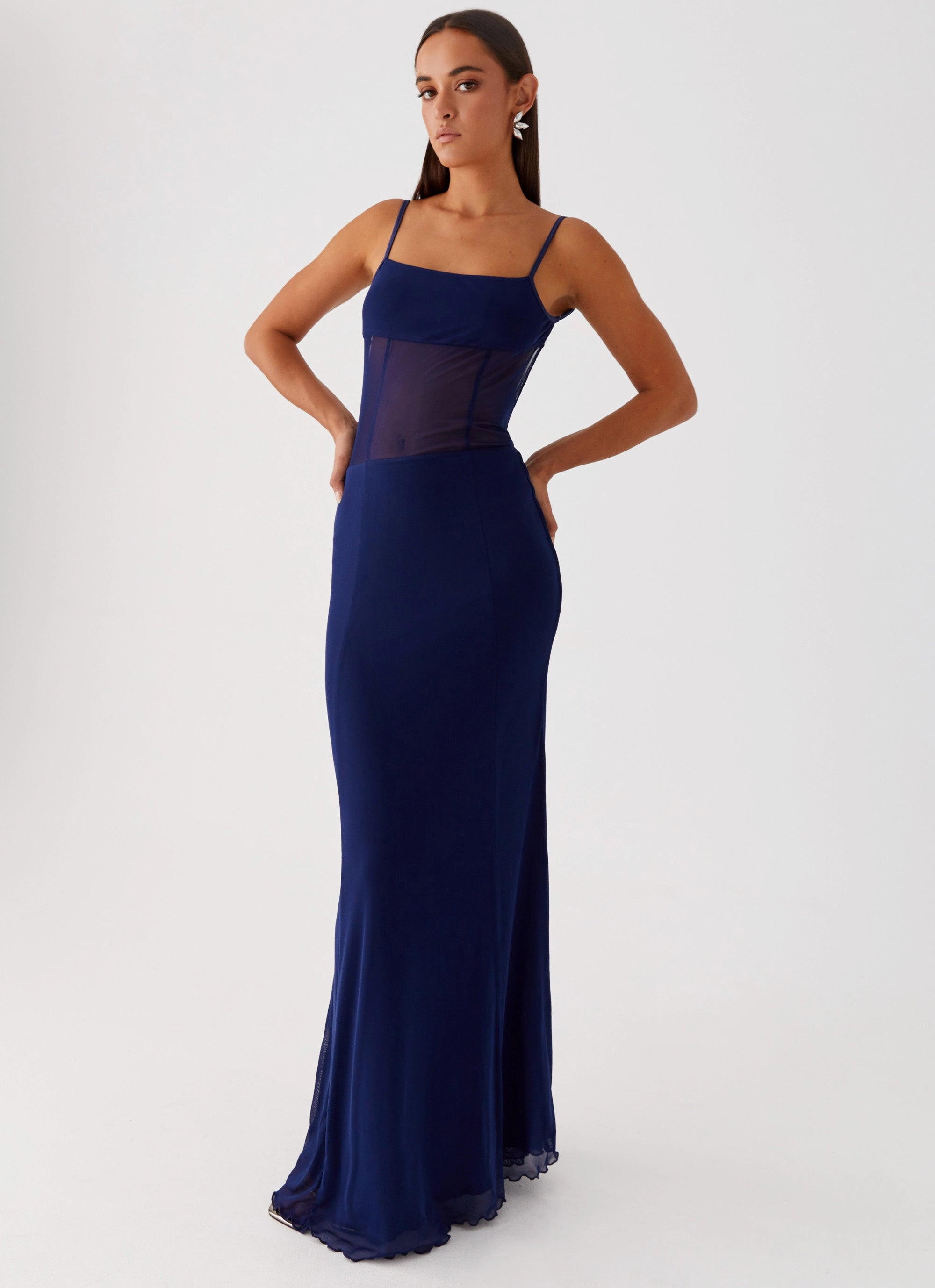Chic Layers Flowy-Shape Miranda Maxi Dress - Navy