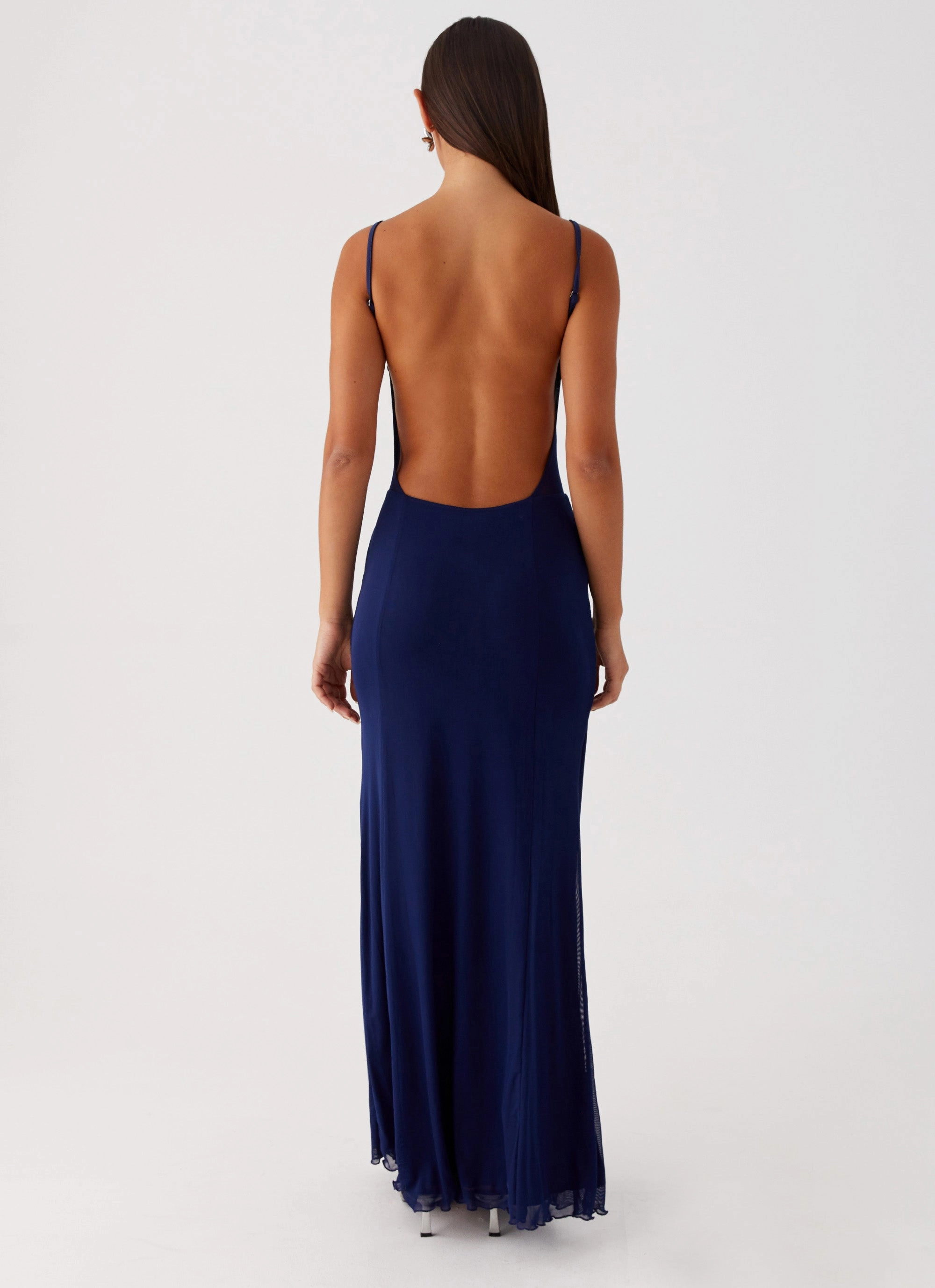 Miranda Maxi Dress - Navy Layered Wear Shine Dressy