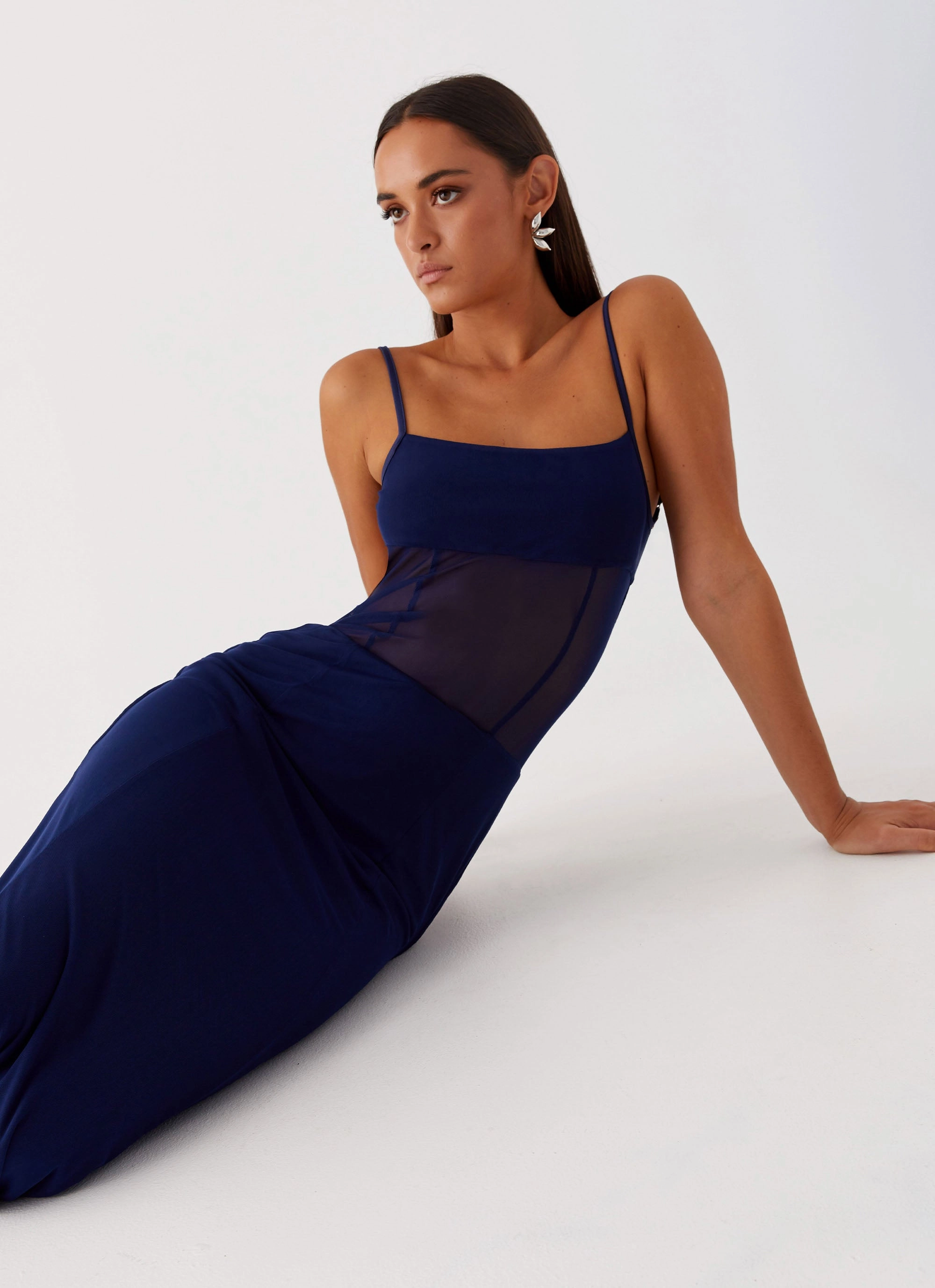 Miranda Maxi Dress - Navy PlushLining Elegant Piece